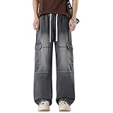 Weihnachten Leinenhose Herren Lang Leichte Sommerhose Herren Loose Fit Freizeithose mit Taschen Kordelzug für Urlaub Strand Yoga Alltag Weihnachtsmann Kostüm Aufblasbar(Grey,3XL)