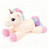 MorLuks Kuscheltier Einhorn Plüschtier für Kinder, 40CM Plüsch Kissen, Kuscheltiere Stofftier, Kuschelkissen für Mädchen Geschenk