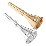 TOYANDONA 2 Stück Französisches Horn Mundstück Ersatz Präzises Messing-mundstück mit Dichtem Sitz Luftdichtes Horn-zubehör für Profis Duale Farboptionen Gold und Silber Passend