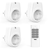 TOUCHXEL Drahtlose Schaltbare Funksteckdosen mit Fernbedienung 3500W innen Stecker, Steckdosenschalter mit 30M Reichweite Steckdosen-Set, Funkschalter Set Selbstlern-Funktion für Haushaltsgeräte