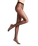 FALKE Damen Strumpfhose Seidenglatt 15 DEN W Ti transparent einfarbig 1 Stück, Schwarz Black 3009, L