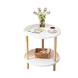 Runder Beistelltisch aus Holz, Sofa, Beistelltisch, Nachttisch, Mini-Kaffeetisch für Zuhause, Büro, Arbeitszimmer, Schreibtisch 3 (Farbe: A, Größe: 40 x 53 cm)