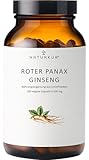 Naturkur® Ginseng 500mg - 180 Kapseln im Apothekerglas - Roter Panax Extrakt - 20% Ginsenoside, vegan, ohne Zusatzstoffe, hergestellt in Unterfranken