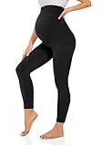 TNNZEET Umstandsleggings High Waist Umstandsmode Damen Umstandshose Schwangerschaft Leggings Lang für Yoga(Schwarz,S)