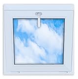 LORAC | Kunststofffenster weiß 700x700mm, 70x70cm, kippbar, Standard-Fenster mit 2-fach Verglasung, energiesparend, Kellerfenster mit CE-Zertifikat, ideal für Wohnräume und Keller