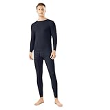KONG JIMFAN Thermounterwäsche Herren,Thermo Funktionsunterwäsche Skiunterwäsche Slim Fit Thermounterhemd & Thermohosen Winter für Zu Hause Unterwäsche für Männer Tops and Hosen（Navy,XXL）