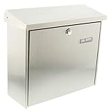 BURG-WÄCHTER Briefkasten ohne Zeitungsfach mit Namensschild, Rostfreier Edelstahl, Einwurf-Format DIN C4, 2 Schlüssel, Comfort 3913 NI