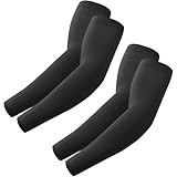 fuinloth 2 Paare Gaming Arm Sleeves, Arm Stulpen Armschoner für Damen/Herren, Volleyball Basketball Sport Ärmel 2 Schwarz