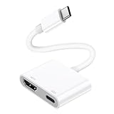USB-C auf HDMI Adapter, 4K Typ-C auf HDMI with 100W Charging HD Video Audio Sync Bildschirmkonverter AV Adapter für iPhone 16/15 Series iPad MacBook, Mehr USB-C Phones Tablet Laptop usw
