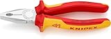 Knipex Kombizange verchromt, isoliert mit Mehrkomponenten-Hüllen, VDE-geprüft 180 mm 03 06 180
