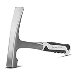 STAHLWERK Maurerhammer aus geschmiedetem Carbon-Stahl | hochwertiger Ziegelhammer mit bruchsicherem Fiberglas-Griff | Steinhammer mit Meißel zum Behauen von Ziegeln und Steinen