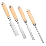 OSALADI 4 Stück Holz Schnitzwerkzeug Set Halbmond Hohlbeitel aus Hochfestem Stahl Langlebig Scharf Vielseitig für DIY Holzschnitzerei Detaillierte Holzbearbeitung Kanten Splitterschutz