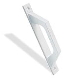 Amig – Türgriffe | Aus Aluminium | Rechteckige Platte | Durchgangs- oder Schiebetüren | 198x25x40 mm | Inklusive Schrauben | Farbe: Weiß
