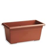 Sicignano | Mediterraner Blumenkasten Kunststoff Terrakotta, funktional und beständig gegen Agenten (2, 80 cm)