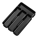 Youngwier Besteckkasten - Besteckeinsatz Für Küchenschubladen | mit 4 Fächer Aufbewahrungsbox kompakt für Schrank Kochen Küche Camping Löffel College Haus Gabeln Arbeitsplatte