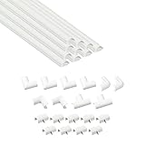 D-Line 20x10mm Kabelkanal zur Kabelführung, Kabelleiste - 20mm (B) x 10mm (H) - 10x 40cm Länge (4 Meter) - Weiß