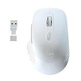 Mobility Lab Omega - Kabellose Bluetooth-Maus - Ergonomisch, USB- und USB-C-Empfänger, leise Klicks, einstellbare DPI, MacOS und Windows kompatibel - Weiß
