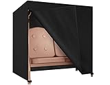 Dokon Hollywoodschaukel Abdeckung 2 Sitzer Wasserdicht Winterfest Winddicht UV-Beständiges Schwerlast 600D Oxford Gewebe Schutzhülle für Gartenschaukel, Schaukelbank (175x125x160cm) - Schwarz