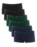 Libella® Panties Damen Boxershorts Unterhose Unterwäsche Set Baumwolle 6er Pack 3901 Schwarz/Marineblau/Grün S