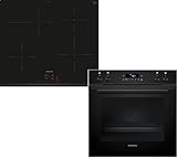 Siemens PQ212IAAB, iQ300 Einbau-Herd-Set, Bestehend aus HE271ABB4 Herd, 60 x 60 cm, Pyrolyse Selbstreinigung und Backautomatik, EI631CFB1E Induktionskochfeld, Bräterzone, Timer, Rahmenlos