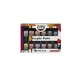Rich Funny Kids Acrylfarben-Set – 12 Farben x 20 ml, ungiftig und sicher, leuchtende Farben für Kinder, ideale Acrylfarben für Kunstprojekte, Schule und Bastelarbeiten, leicht abwaschbar