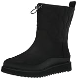 TOMS Damen Makenna Schneestiefel, Schwarzes, schwarzes Leder und gerippt, 40 EU