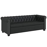 vidaXL Chesterfield Sofa Couch 3-Sitzer Kunstleder Wohnmöbel Büromöbel Garnitur