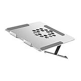 ARTIBETTER Notebook-kühler Einstellbar Spitze Schoß Monitor Laptop Belüftete Unterstützung Laptop-kühler Mit Led-lüfter Laptopständer Aus Legierung Notebook -kühler Aluminiumlegierung Silver