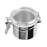 SAFIGLE Edelstahl Vorratsdose Luftdicht Frischhaltedose mit Transparentem Clipdeckel für Tee Kaffee Trockenfrüchte Langlebig und Vielseitig für Küche und Reisen