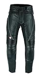 Texpeed motorradhose leder wasserdicht herren mit protektoren - Schwarz Vollnarbiges Lederhose echtleder mit rüstung (EN 1621-1) Biker gepanzerte - L Taille/Regülar Bein