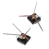 Ipetboom 2 Stück Geräuschloses Quarzuhrwerk mit Holzzeigern Selbstgemacht Uhrwerk Ersatzteile für Rahmenlose Wanduhren und Basteluhren