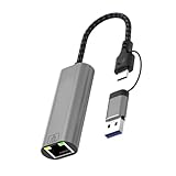 OAJABBGE USB Und Typ C Gigabit Ethernet Adapter Unterstützen Eine Schnelle Und Stabile Netzwerkverbindung Mit 1000 Mbit/s