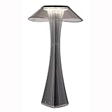 LED Tischleuchte Akkulampe Tischlampe Touchdimmer Nachttischleuchte CCT Touch, rauch schwarz-chrom, 2,5W 100Lm warm-kaltweiß, DxH 15,1x27,4 cm