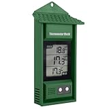 Digitales Max-Min-Thermometer – Überwachen Sie Max- und Min-Temperaturen mit Diesem Praktischen Gewächshaus-Thermometer, Gartenzubehör, Einfach an der Wand zu Montierendes Maximum-Minimum