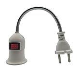 Qerwsdty E27 EU-Stecker-Lampensockel-Umwandlung, LED-Lichtwand, Flexibler Lampenfassungskonverter mit Schalter, LED-Kopflampenfassung