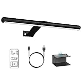 Kabellose Bildleuchte mit Fernbedienung, 2 in 1 Bild Beleuchtung Wiederaufladbare mit 3 Beleuchtungsmodi, LED Magnetisch Dart Lampe mit Timer, Akku Bilderleuchte für Malen Foto (Schwarz-40CM)