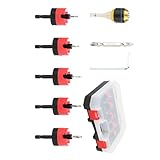 Huxibai Senkbohrer für Holzbearbeitung, Set mit 7 Kegelbohrern, verstellbare Tiefe, sechseckiges Bohrfutter, 6,35 mm, mit Begrenzer, inklusive Werkzeug für Betonanker und Installation