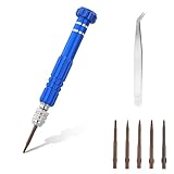 5 in 1 Mini Schraubendreher Set Blau Schraubenzieher Kleine Feinschraubendreher Multifunktionaler Präzisions Brillen Reparatur Schraubendreher Werkzeug Kit für Elektronik Uhr Brillen Laptops Schmuck