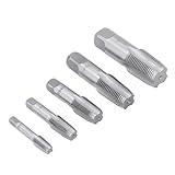 NDNCZDHC 5-teiliges NPT-Rohrgewindebohrer-Set 3/4 Zoll, 1/2 Zoll, 3/8 Zoll, 1/4 Zoll, 1/8 Zoll NPT-Gewindebohrer-Gewindeschneider-Set aus Kohlenstoffstahl mit Aufbewahrungskoffer
