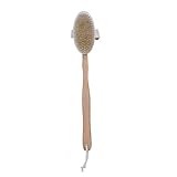 Kuuleyn Langstielbürste, Badebürste, natürliche Saunabürste Langstiel Deluxe Badebürste Saunazubehör Körperbürste Holzfarbe
