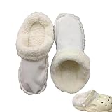 Plüsch-Einlegesohlen für Damen – Weißes Innenfutter, bequeme Einsätze, Fleece-Innenfutter, 160 g, weißes warmes Plüschfutter, Clogs, Schuhe, Hausschuhe, waschbar, Mehrzweck-Clogs, Schuhe,