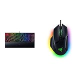 Razer BlackWidow V3 - Gaming Tastatur mit mechanischen Schaltern QWERTY US-Layout | Schwarz & Basilisk V3 - Kabelgebundene, anpassbare Gaming Maus mit Chroma RGB für PC / Mac Schwarz