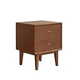 MERIOEC Nachttisch Nachttisch aus Holz, Nachttisch, Nachttisch, Aufbewahrungsschrank, einfaches Schlafzimmer, Doppelschublade, Aufbewahrungsschrank, Schlafzimmer, Nachttisch