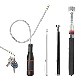 4 Stück Magnetstab Teleskop, 1.5LB/5LB/10LB Teleskop Magnet 550mm Flexibler Magnetheber Magnetstabgreifer,Teleskopmagnet Stabmagnet Extra Stark für Aufnehmen von kleinen Teilen Autoteilen