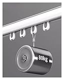 Robustes Vorhangschienensystem zur Wand- und Deckenmontage, 3 bis 5,5 m, Metallschienen für Erker und Wohnzimmer, ideal für schwere Vorhänge im Innen- und Außenbereich, Farbe: Deckenweiß