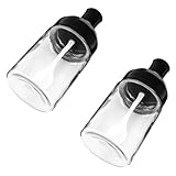 FUNNETOYU 2 Stück Teiliges Gewürzglas Löffel Luftdichter Öl Salzdosierer aus Hochwertigem Glas Platzsparend und Auslaufsicher für Küche Bbq und Restaurantgebrauch