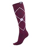 ELT Reitsocken Argyle, samtrot, S