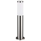 MONZANA® Außenlampe Edelstahl 50cm E27 Fassung IP44 Wetterfest Stehend Wegeleuchte Gartenleuchte Beleuchtung für Außen Leuchte Garten Outdoor Silber