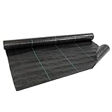 Lemodo Unkrautvlies 100g/m² – Gartenvlies schwarz mit UV-Schutz, Unkrautfolie mit grüner Markierung, individuell zuschneidbares Unkrautgewebe, reißfest und wasserdurchlässig (25m)
