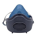 Yinhing Wiederverwendbare Halbgesichts-Atemschutzmaske, Leichtes, Bequemes Elastisches Material mit Kopfband-Nackenband, Doppelfilter Zum Schutz vor Gasdampfpartikeln (Kieselgel)